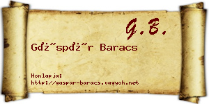 Gáspár Baracs névjegykártya